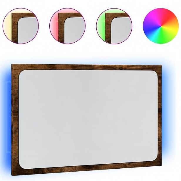 vidaXL Koupelnové zrcadlo s LED dub sonoma 60 x 8,5 x 38 cm kompozit