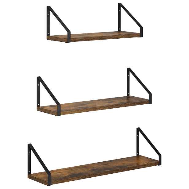 vidaXL Nástěnné poličky 3 ks Kouřový dub 60 x 16 x 15,5 cm