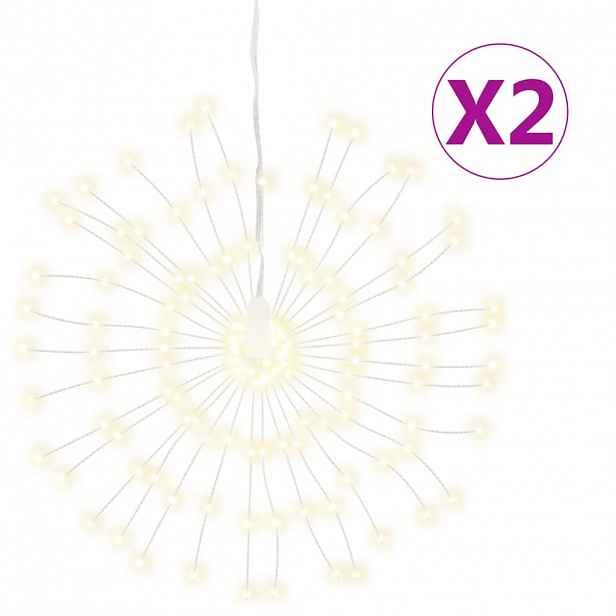 vidaXL Vánoční hvězdicová světla 2 ks 140 teple bílých LED diod 17 cm