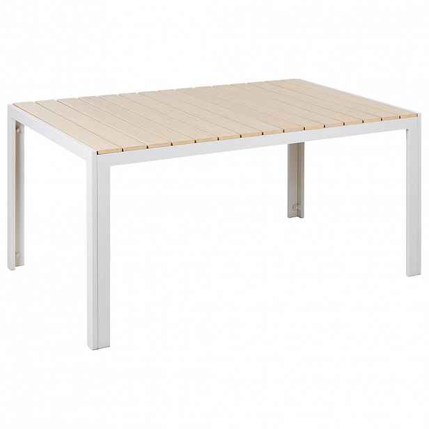 Beliani ZAHRADNÍ STŮL Umělé dřevo béžový/bílý 150/90 cm Como
