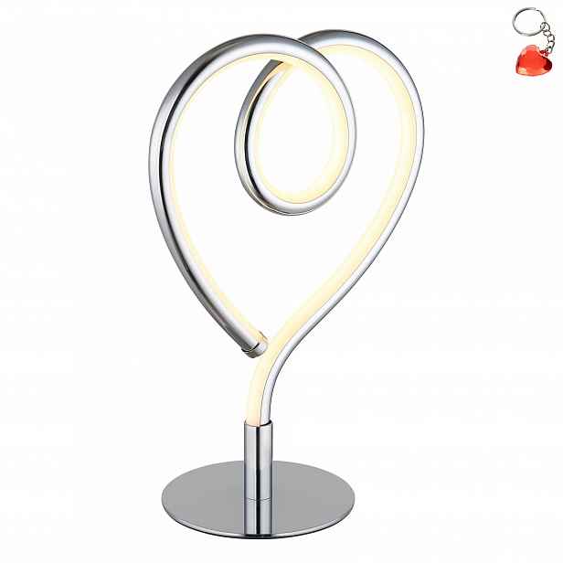 Dekorativní stolní lampa srdce jako dárek Led chrom 6W Amore 28054C Globo
