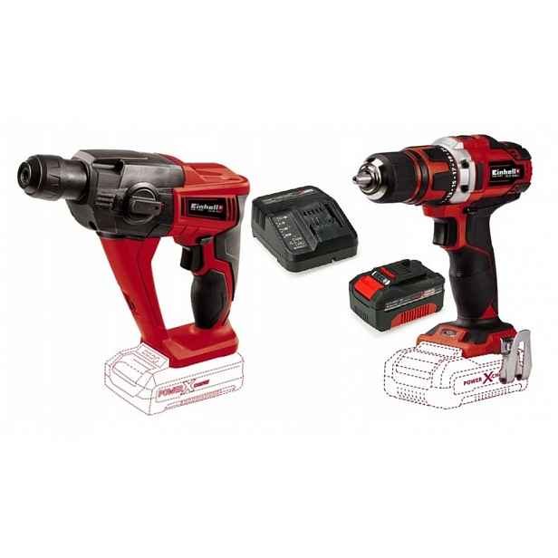 Einhell Sada Elektrického Nářadí 18V Pxc 4,0AH Šroubovák S Aku Kladivem