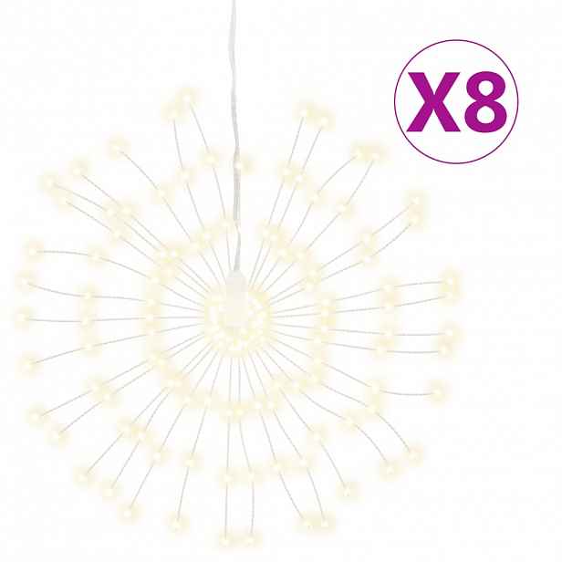 vidaXL Vánoční hvězdicová světla 8 ks 140 teple bílých LED diod 17 cm