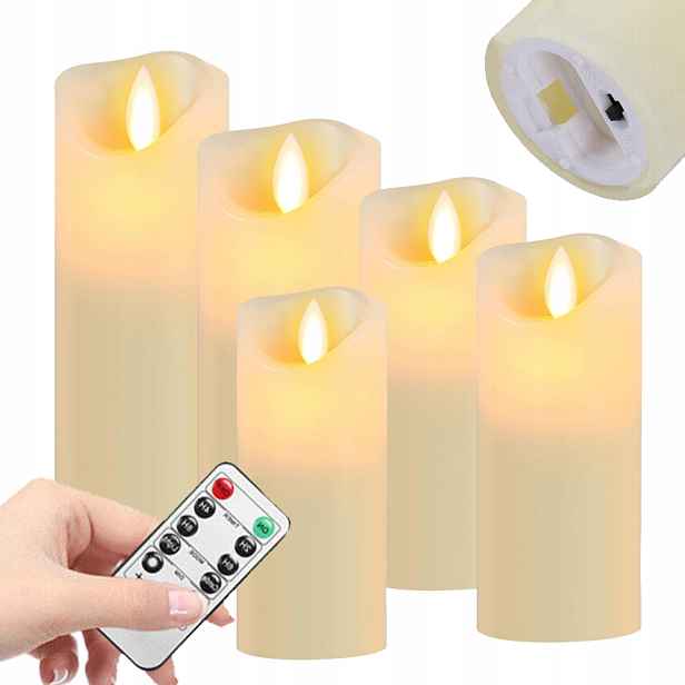 5 x Led svíčka Elektrická náplň Hřbitovní Svíčka Lampion Efekt plamene Svíčka