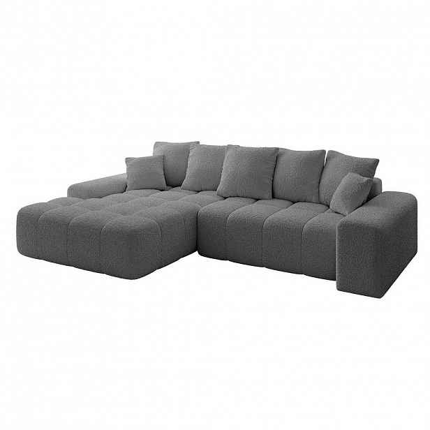 ALTDECOR ROHOVÁ SEDACÍ SOUPRAVA s otomanem vlevo ENSI-L - 267x164x69 cm platinová