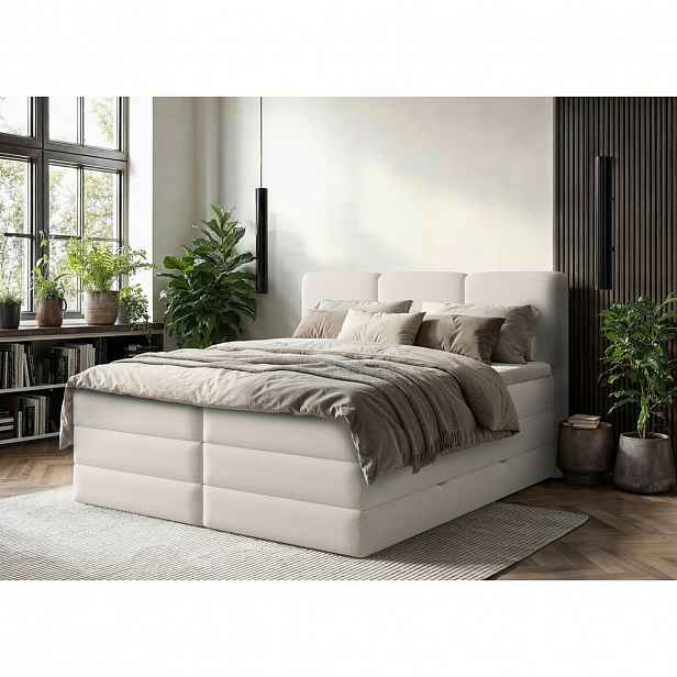 MID.YOU POSTEL BOXSPRING, 180/200 cm, bílá