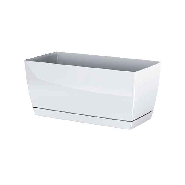 Prosperplast Truhlík KUBA s miskou bílý, varianta 29 cm