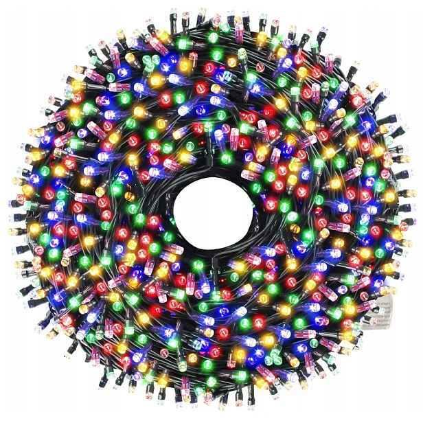Vánoční Osvětlení Na Stromeček 200 Led Flash Vnější Vnitřní Sváteční Multi Barevné