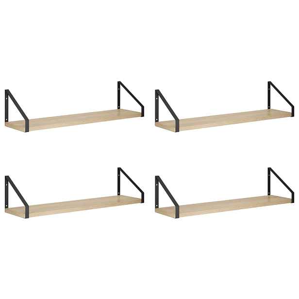 vidaXL Nástěnné poličky 4 ks Dub sonoma 60 x 16 x 15,5 cm
