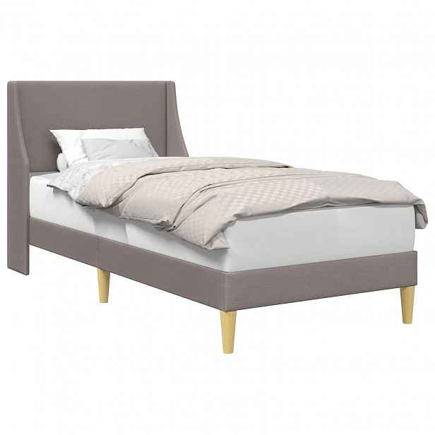 vidaXL Rám postele Jednobarevný s čelo Taupe 90 x 190 cm textil