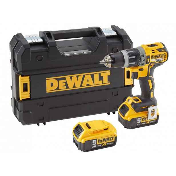 DeWALT - 18V AKU Vrtačka s příklepem, 2x aku 5,0 Ah XR, nabíječka DCD796P2