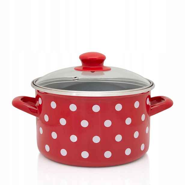 Hrnec hrnec Metalac Dots on red 5 l