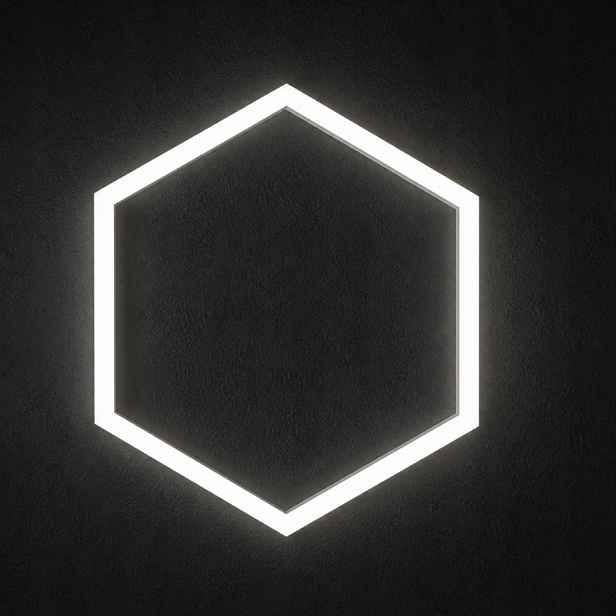 Jeden Led hexagon 42W černý 6500K 92x79 Cm do garáže a dílny