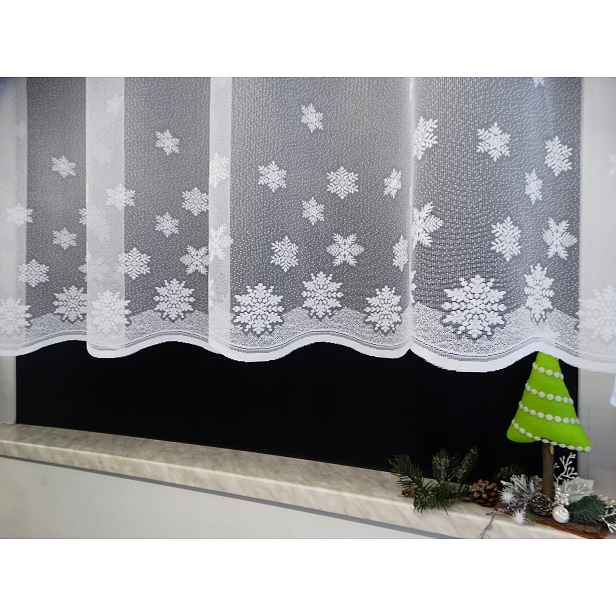 Mg Záclona 36310 sněhové vločky Bílá 250x170 cm Hotová S Páskou M