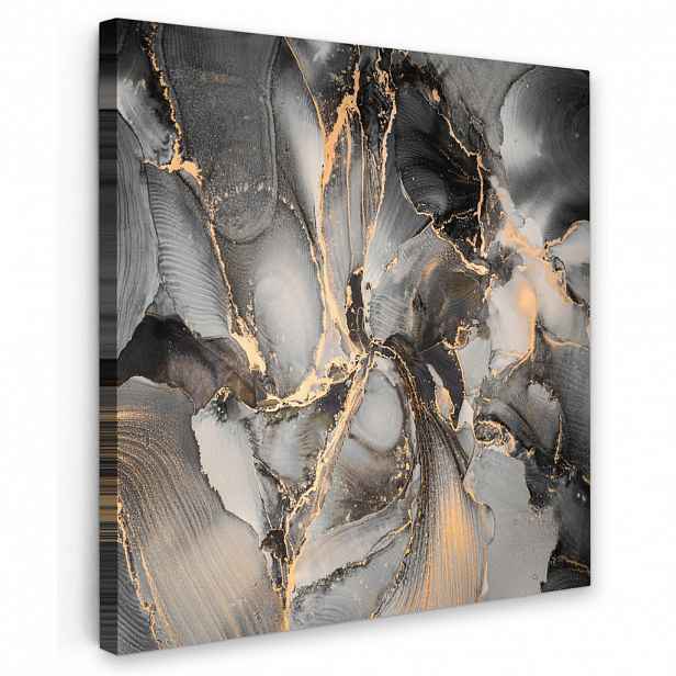 MuchoWow OBRAZ NA PLÁTNĚ Grey - Luxury - Gold - Marble 50x50 cm