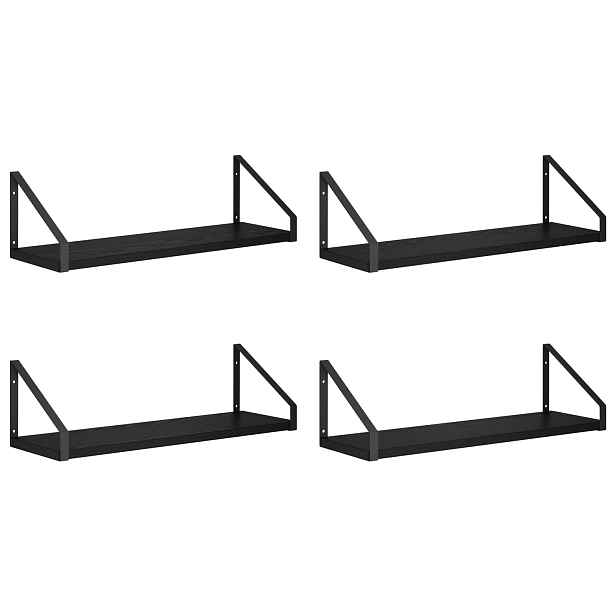 vidaXL Nástěnné poličky 4 ks Černý dub 50 x 16 x 15,5 cm