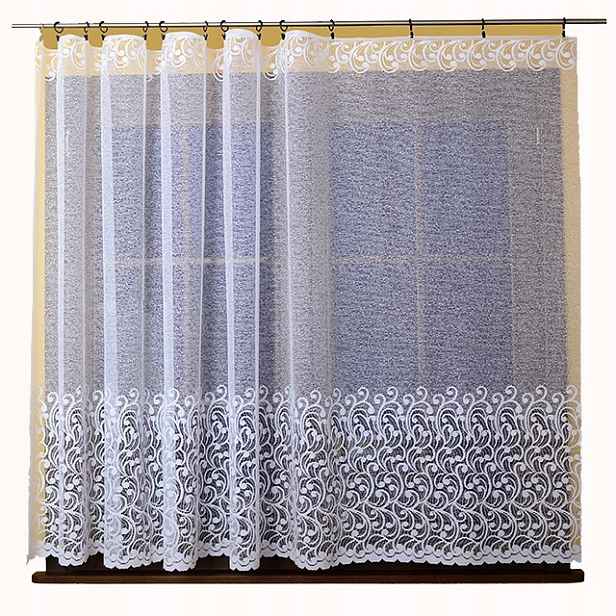 Mg Záclona 660/43 Bílá 300x180 cm Hotová S Páskou M