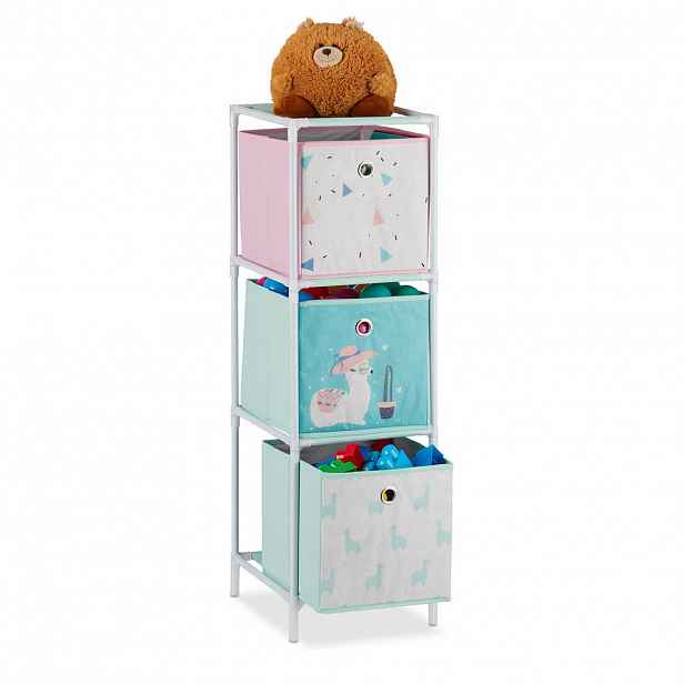 Relaxdays REGÁL Vícebarevný dětský 3-boxy lama