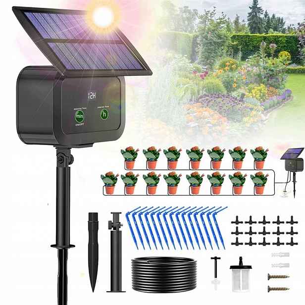 Solární zavlažovací systém pro zahradu, automatické zalévání květin, 2200 mAh