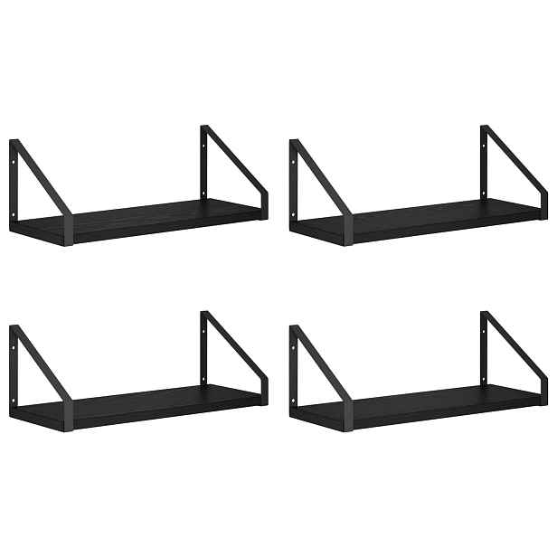 vidaXL Nástěnné poličky 4 ks Černý dub 40 x 16 x 15,5 cm