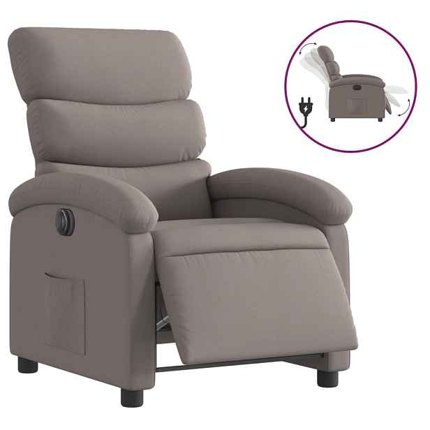 vidaXL Elektrické polohovací křeslo taupe textil