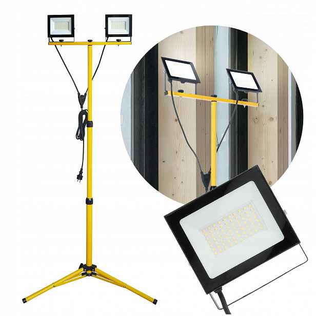 Halogen Led 2x50W Dvojitá práce Stavební dílna Stativ