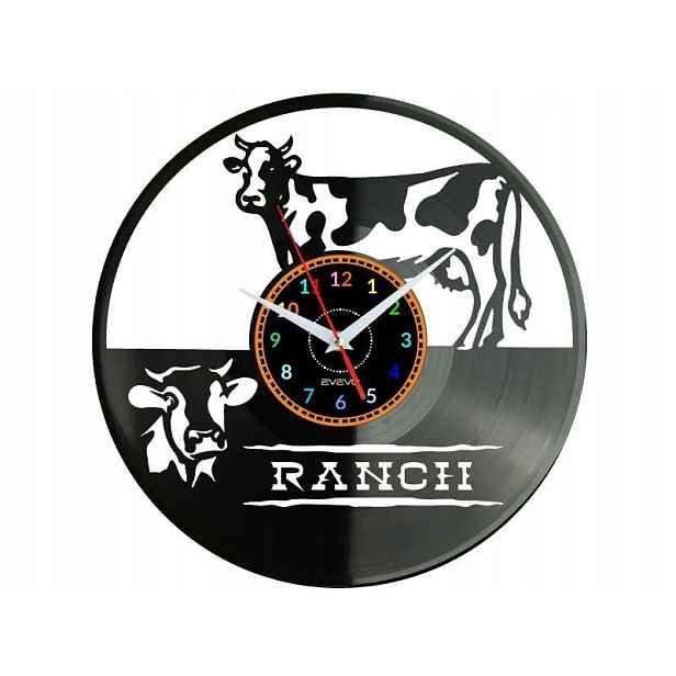 Ranč Vesnice Kráva Nápad na Dárek Nástěnná Dekorace z vinylové desky