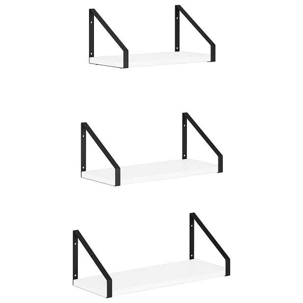 vidaXL Nástěnné poličky 3 ks Bílá 40 x 16 x 15,5 cm