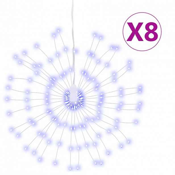 vidaXL Vánoční hvězdicová světla 8 ks 140 modrých LED diod 17 cm