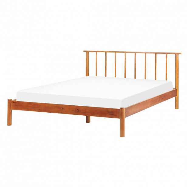 Beliani DŘEVĚNÁ POSTEL 140/200 cm Světlejší Odstín dřeva Barret
