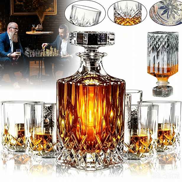 Sada Na Whisky 920 ML Karafa 6 Sklenice Vynikající Dárek Pro Muže