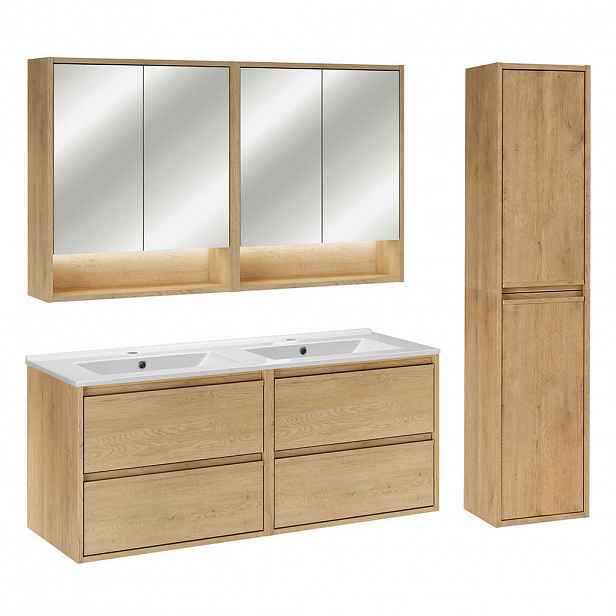 Petits-meubles KOUPELNOVÝ NÁBYTEK 121cm Edmé 2er-Set Dřevo