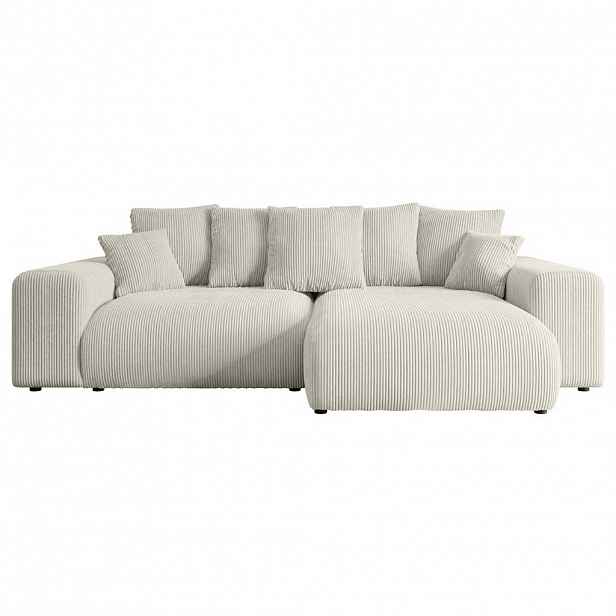ALTDECOR ROHOVÁ SEDACÍ SOUPRAVA s otomanem vpravo ESKAR-L 266x176x72 krémová manšestr