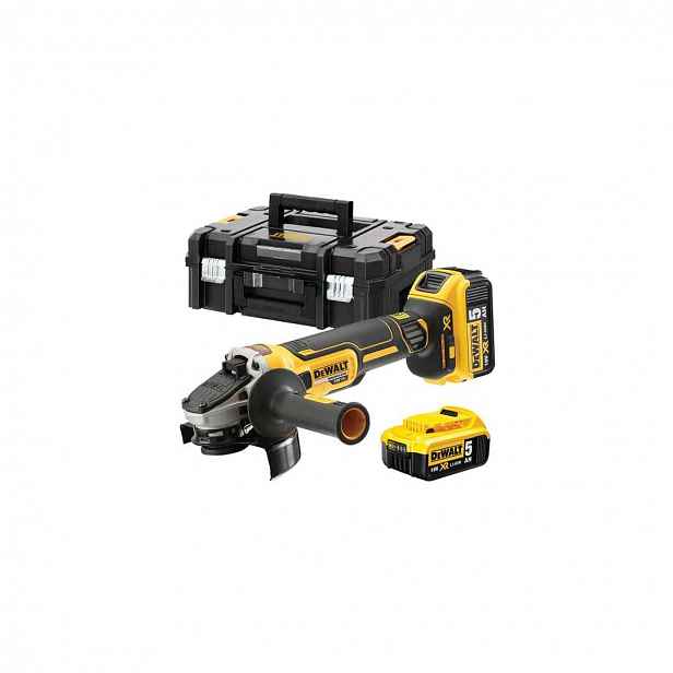DeWALT - 18V AKU úhlová bruska 125 mm, 2x aku 5,0 Ah XR, nabíječka DCG405P2