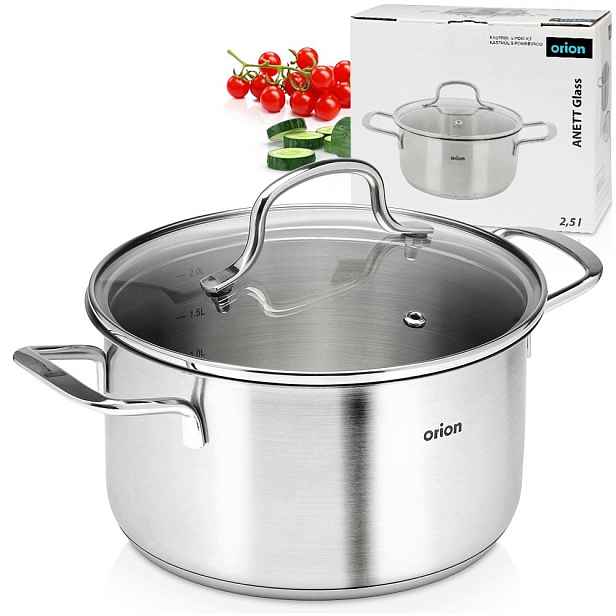Hrnec Ocelový s poklicí pro tradiční vaření Orion Anett 18 cm 2,5L