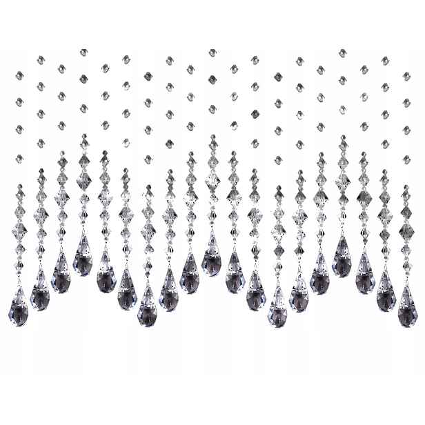 Malé Diamanty – krásná záclona z korálků, 100 cm, 19 kusů