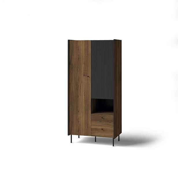 MASSENO ŠATNÍ SKŘÍŇ S OTOČNÝMI DVEŘMI KREON, 88,2/190,7/55 cm 2dveřová, hnědá
