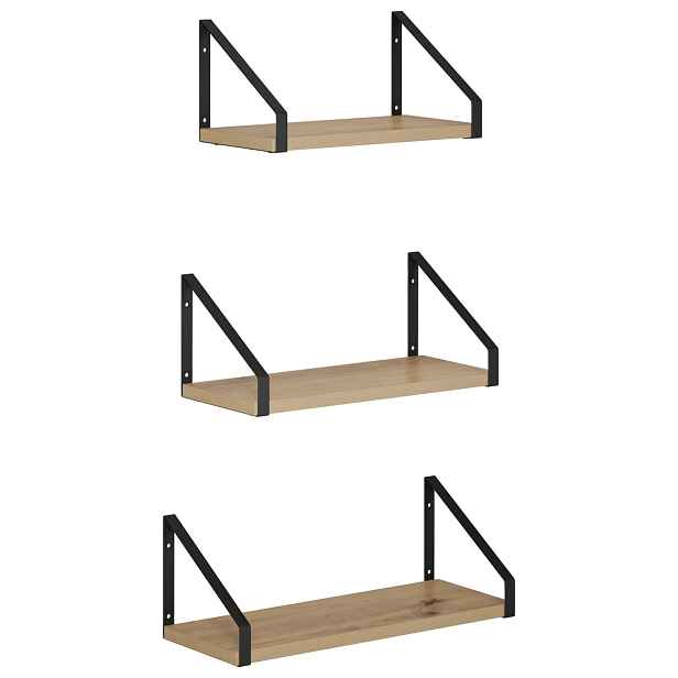 vidaXL Nástěnné poličky 3 ks Dub artisan 40 x 16 x 15,5 cm
