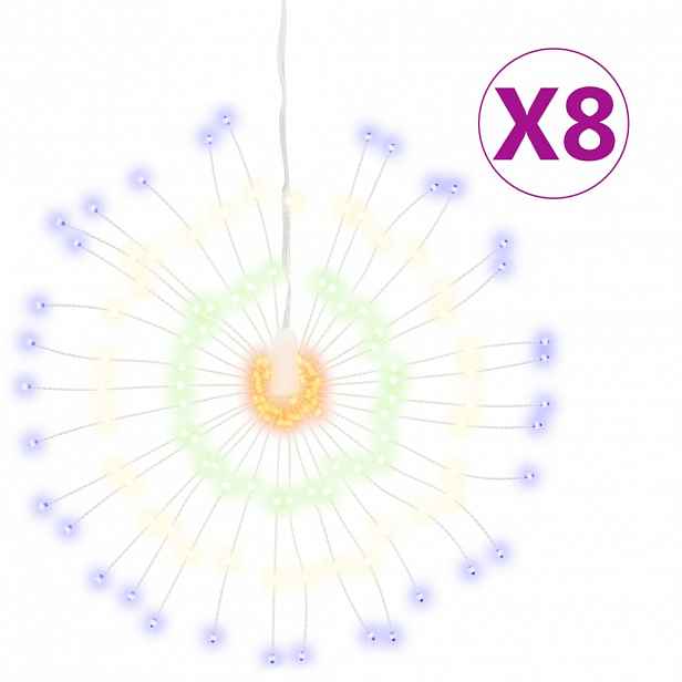 vidaXL Vánoční hvězdicová světla 8 ks 140 vícebarevných LED diod 17 cm