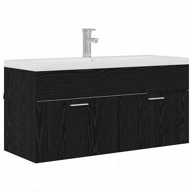 vidaXL Koupelnová skříň Černý dub 100 x 38,5 x 46 cm Kompozitní dřevo