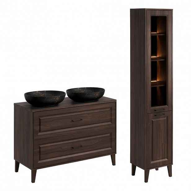 Petits-meubles KOUPELNOVÝ NÁBYTEK 120cm Moka 2er-Set Dřevo