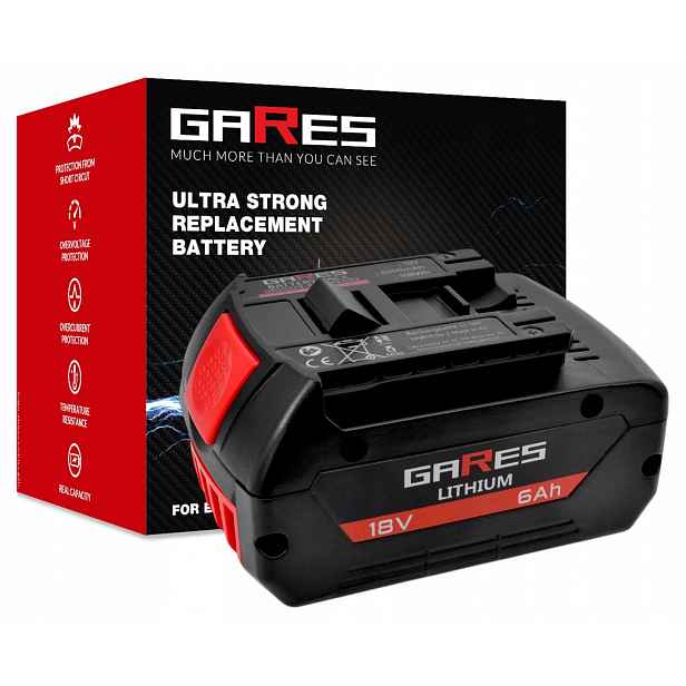 Akumulátor Gares pro Bosch Gba 1600A02149 1600A002U5 Professional 18V 6Ah