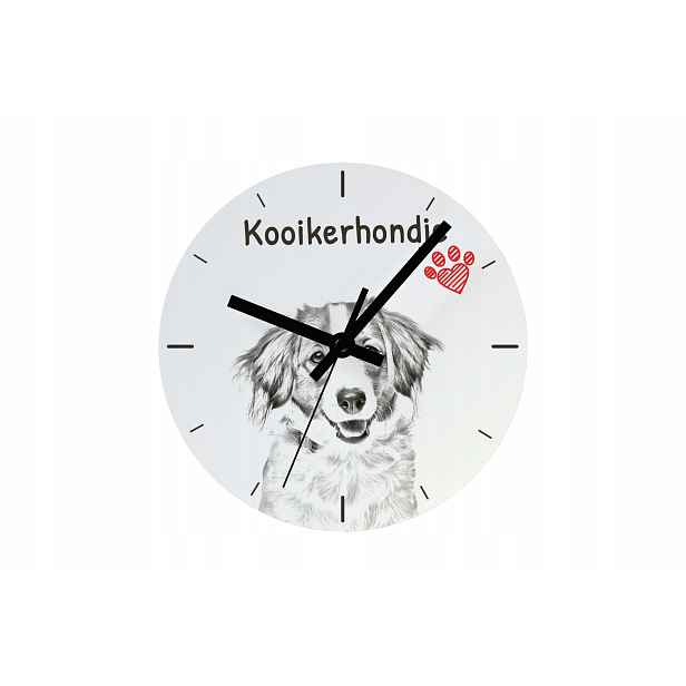 Kooikerhondje hodiny se psem, závěsné a stojící, personalizace fotografií, 20 cm