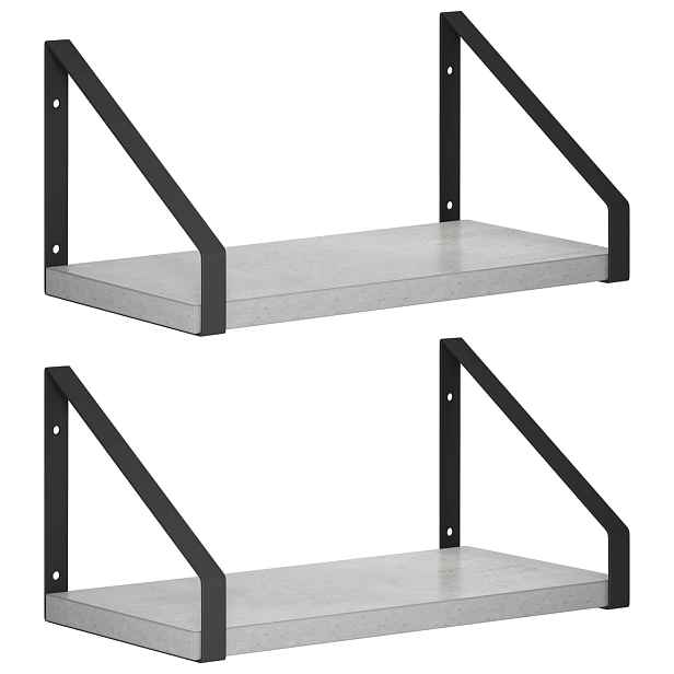 vidaXL Nástěnné poličky 2 ks Betonově šedá 30 x 16 x 15,5 cm