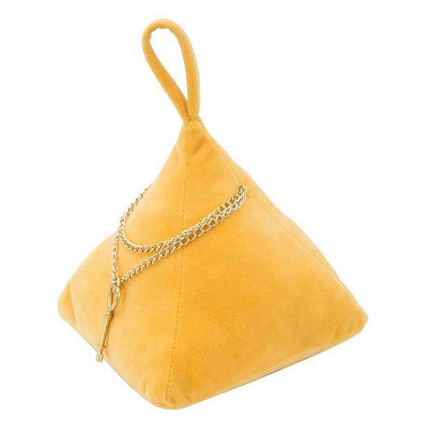 Žlutá zarážka do dvěří Mauro Ferretti Triangle, 14 x 14 cm