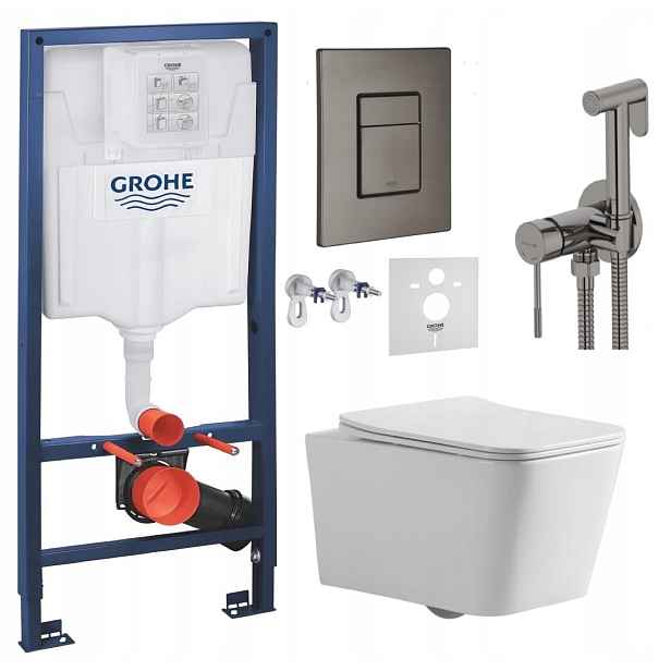 Wc Set Stelaz Grohe Wc Mísa Tornado Tlačítko baterie grafit