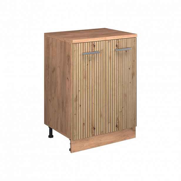 Vicco KUCHYŇSKÁ SKŘÍŇKA POD ŠIKMOU STŘECHU R-Line, Řemeslný dub, 60 cm bez šikminy se 2 dveřmi