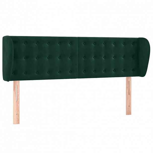 vidaXL Čelo postele typu ušák tmavě zelené 147x23x78/88 cm samet