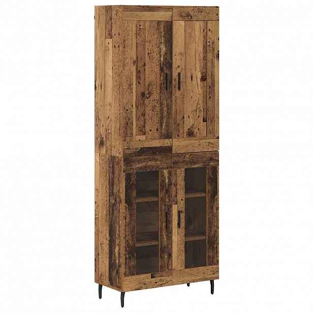vidaXL Vysoký bufet 2 ks Staré dřevo 69,5 x 34 x 180 cm