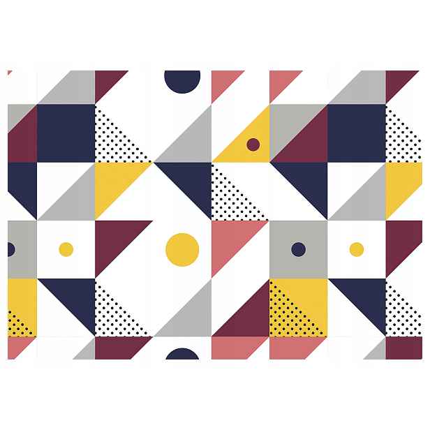 Fototapeta flizelina Geometrie bílé Kola trojúhelníky a čtverce 416x290 lepidlo